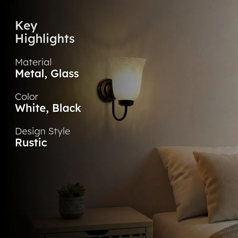 Crystal Bloom Black Hook Glass Wall Lamp media 2