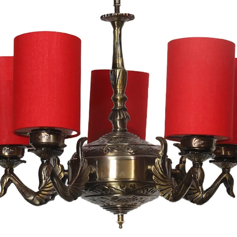 Akandha Cylindrical Golden Antique Ceiling Lamp media 3