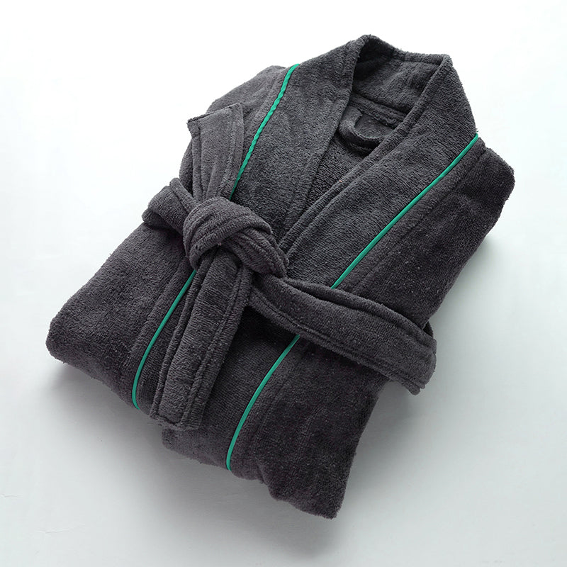 Nautica Cashmere Dreams Cotton Bath Robe - Dark Grey media 7