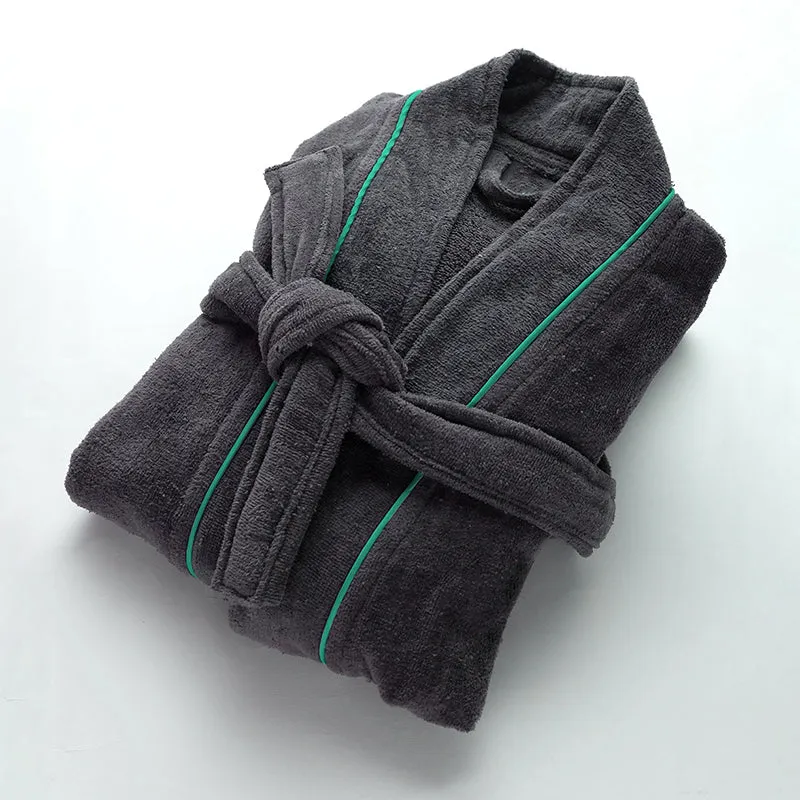 Nautica Cashmere Dreams Cotton Bath Robe - Dark Grey media 7