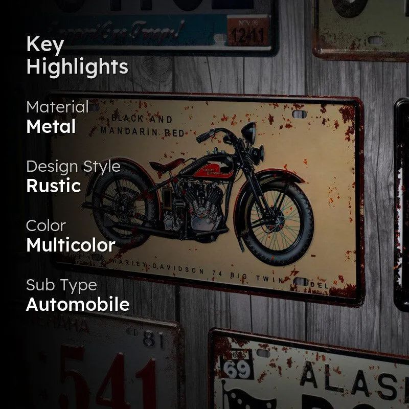 Black And Mandarin Red Motorbike Metal Wall Accent media 2