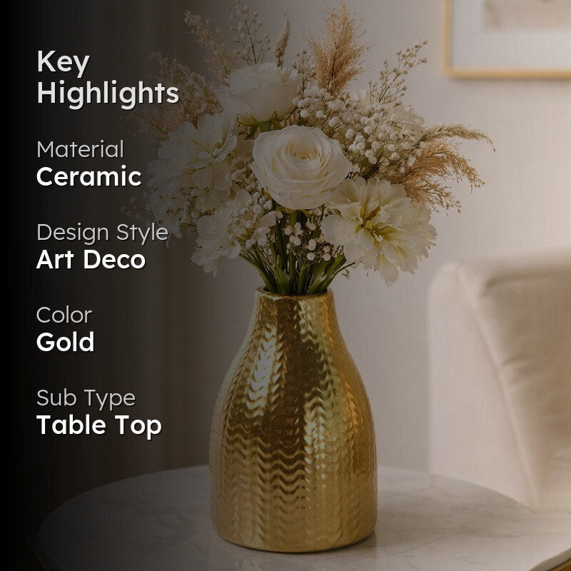 Sculptora Ceramic Vase - Gold media 2