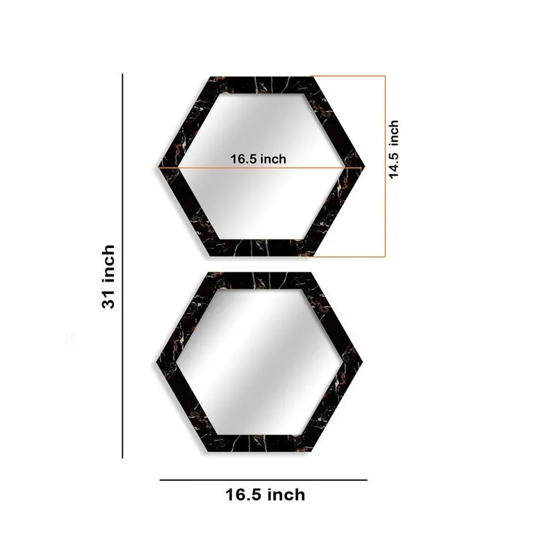 Reflectique Glass Wall Mirror Wiith PVC Frame - Set Of Two media 5