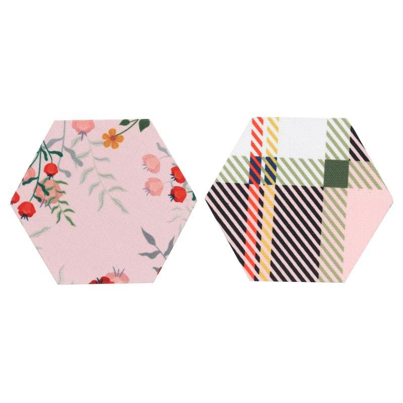 Floral Ecstasy Hexa Canvas Coaster - Set Of Two media 4