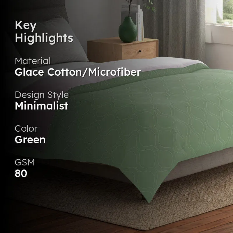 Urban Space Triad Reversible Comforter (Sage Green, Blush Pink) - 80 GSM media 2