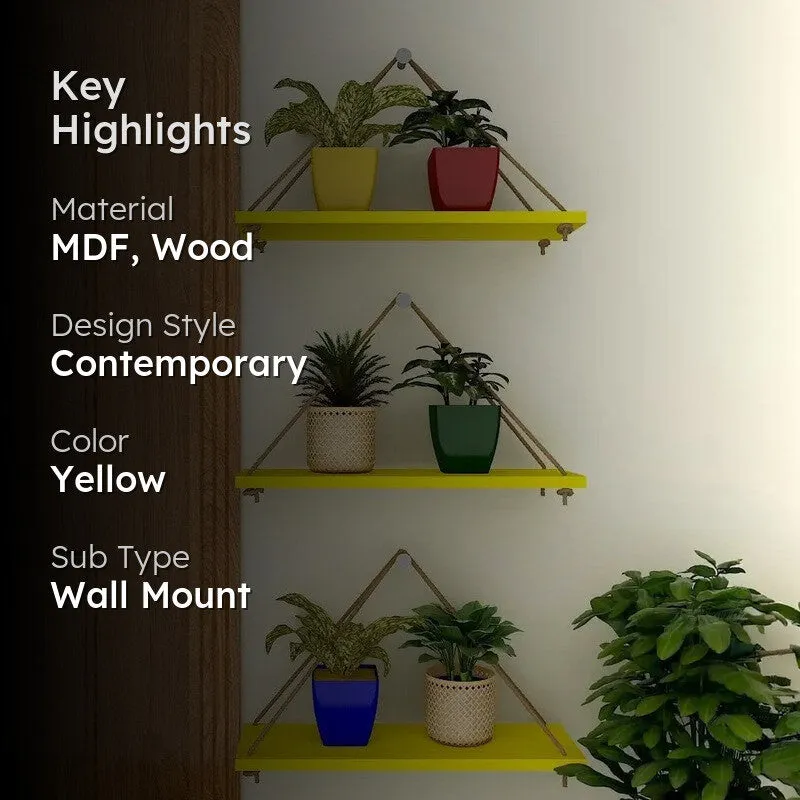 Accent Arc (MDF,Wood) Shelves - Set Of Three media 2