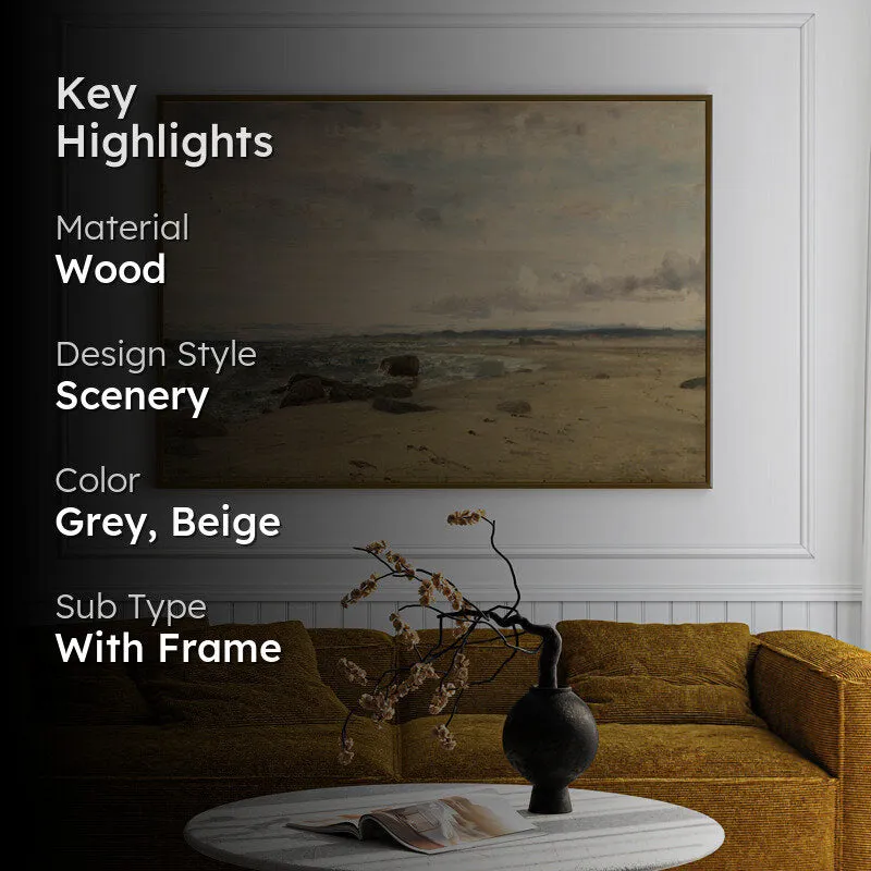 Desolate Shores Wood Wall Art With Frame - Black media 2