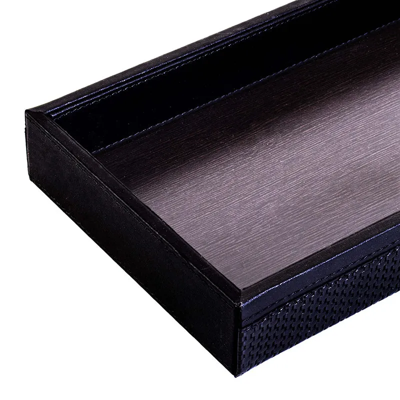 Trivox Faux Leather Serving Tray (Black) - Set Of Two media 7