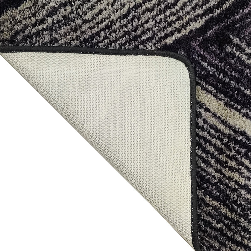 Albion Geometric Micro Fiber Runner Rug - Blue & Black media 5