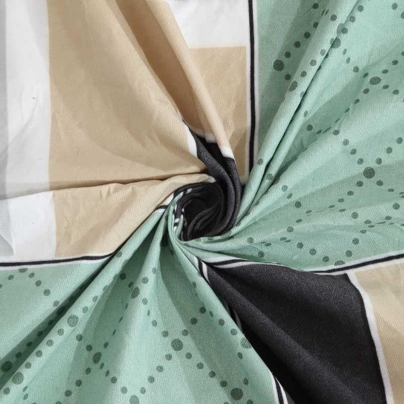 Asymmetric Tile Printed Microfiber Bedsheet (Turquoise) - 130 GSM media 4