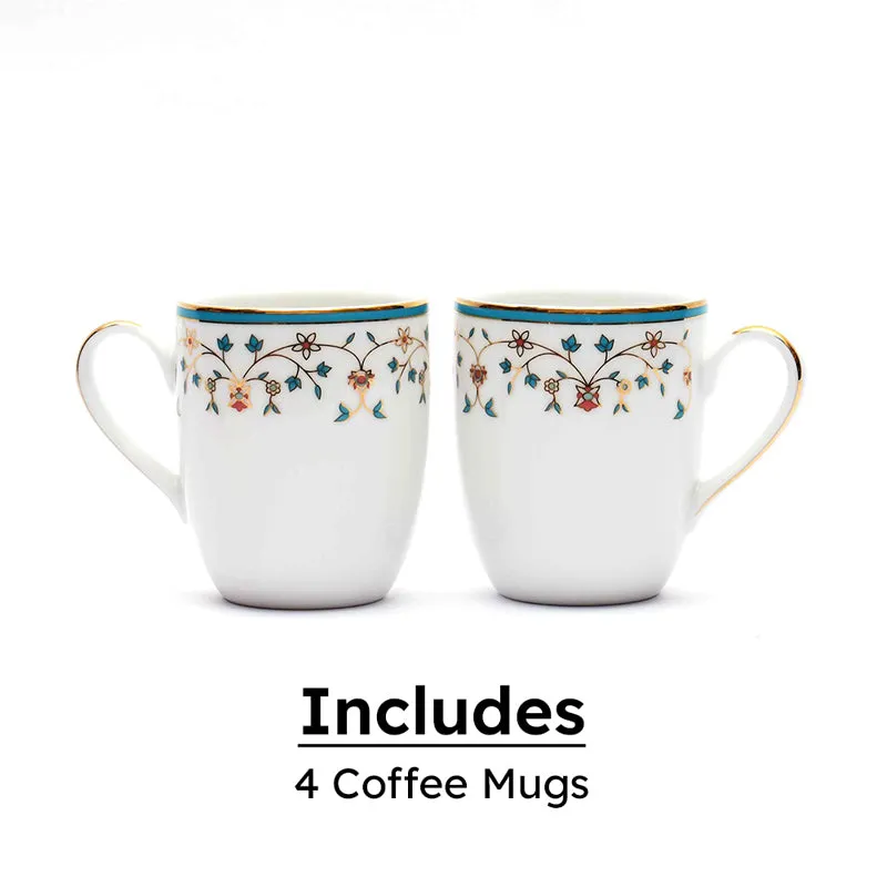 Gilded Mavi Coupe 24k Gold Brushed Porcelain Coffee Mug(280 mL Each) - Set Of Four media 5