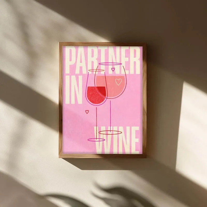 Partner In Wine Archival Canvas Wall Art - Brown media 3