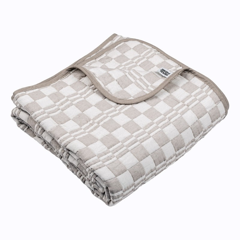 Ivory (Beige Checks Comforter) - Two Piece Set media 6