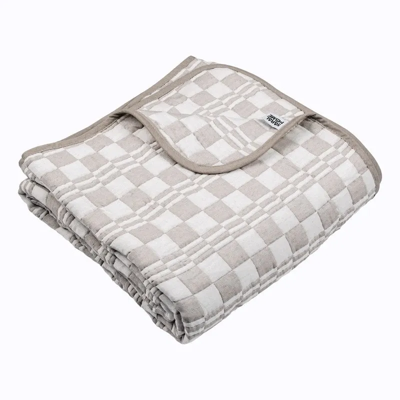 Ivory (Beige Checks Comforter) - Two Piece Set media 6