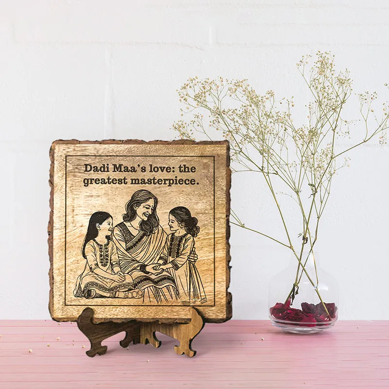 Dadi Maa: Greatest Masterpiece Wood Showpiece - Square media 1