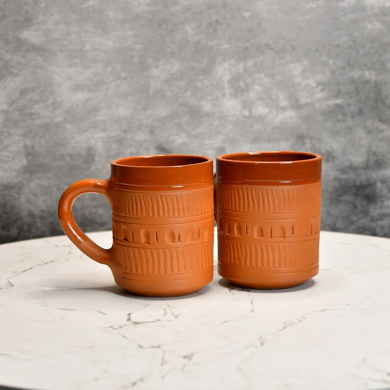 Sediment Terracotta Coffee Mug (440 mL Each) - Set Of Two