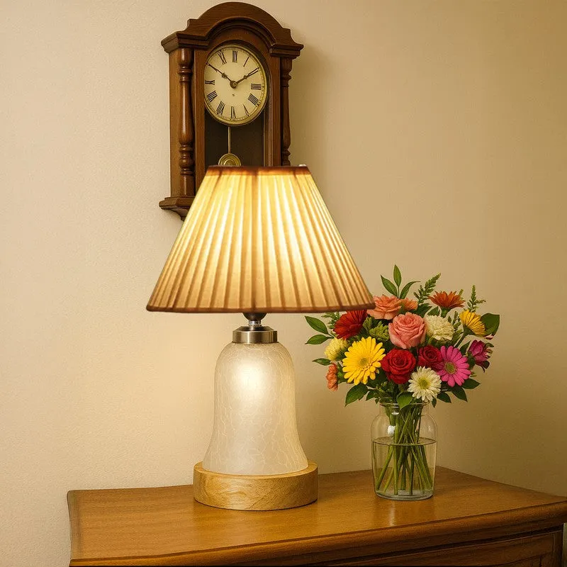 Zoravelle Pleatra Wooden Table Lamp - White media 2