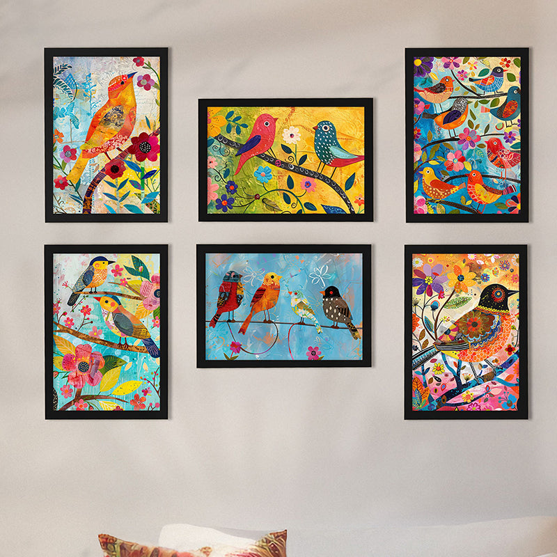 Colourful Pakshis Wall Art - Set Of Six media 4