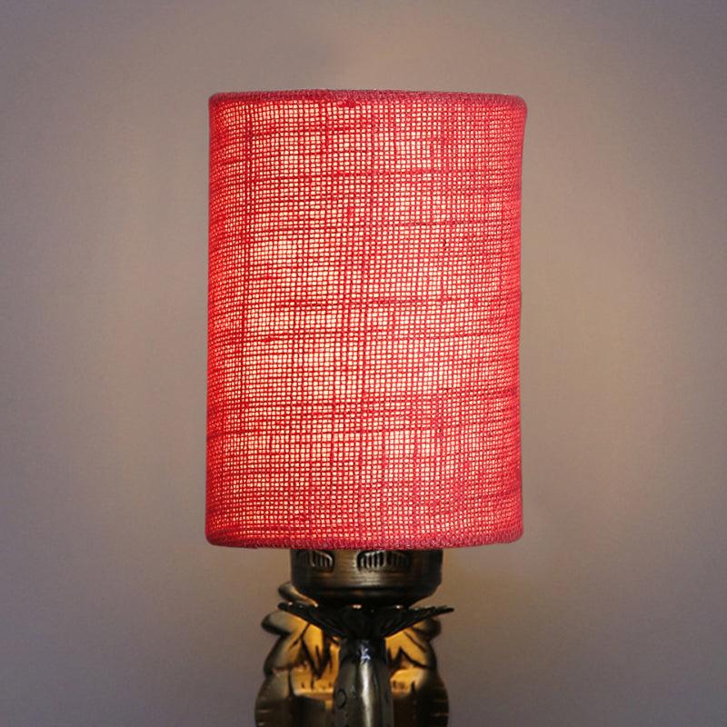 Ziada Stiva Cylindrical Fabric & Metal Wall Lamp - Pink media 4
