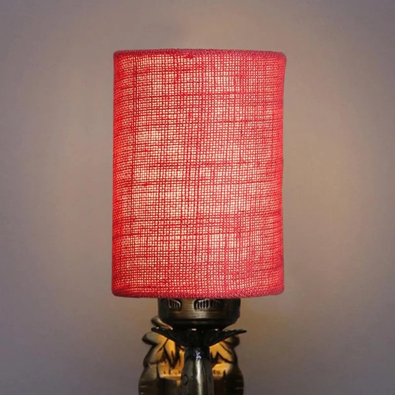 Ziada Stiva Cylindrical Fabric & Metal Wall Lamp - Pink media 4