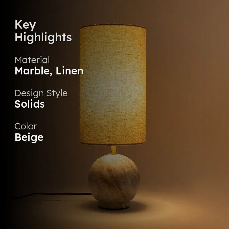Orange Tree Kai Sphere Marble Table Lamp - Beige media 2