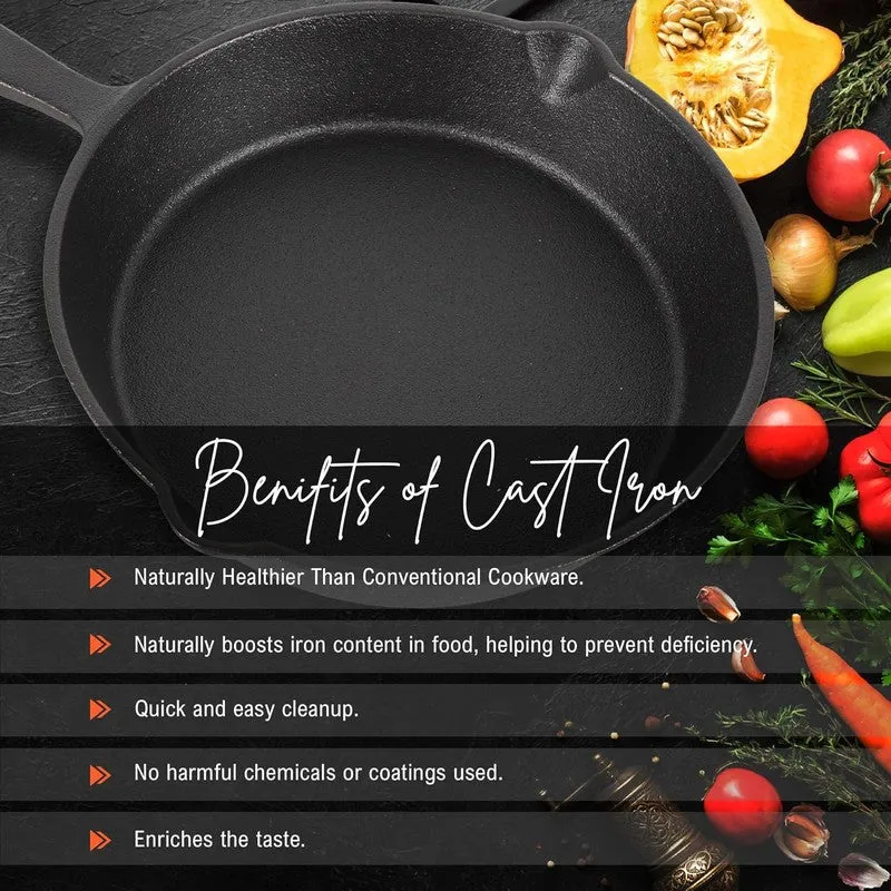 Solara Brewora Cast Iron Frying Pan with Handle - 1100 mL/8 inch media 4
