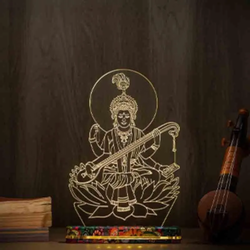 Mata Saraswati Acrylic Table Lamp - Transparent media 1
