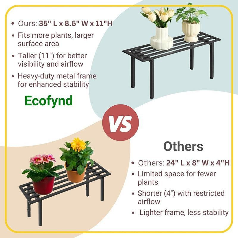 Obsidian Leaf Metal Planter Stand media 7