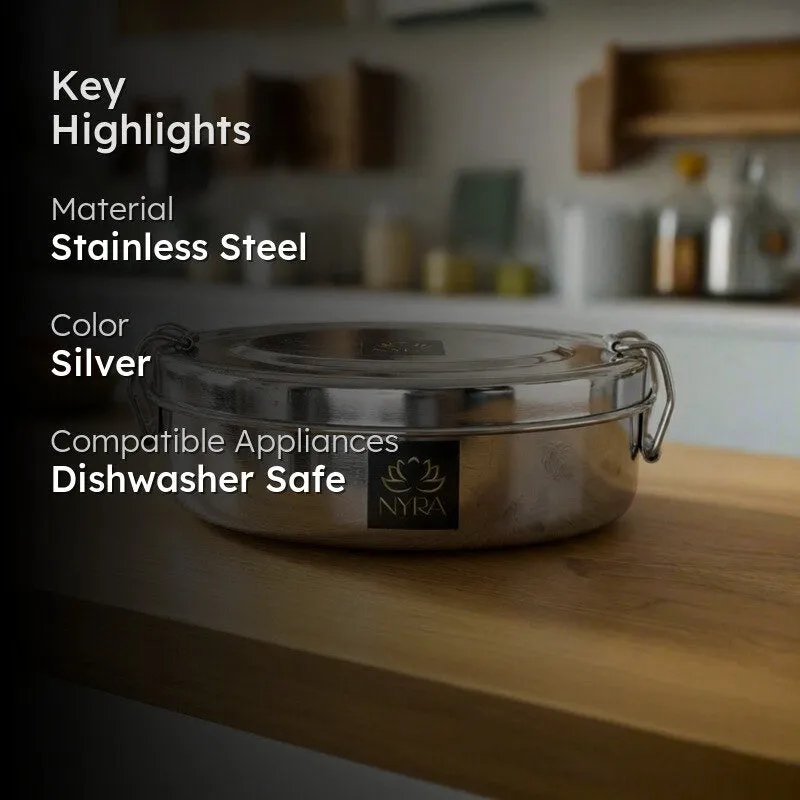 Krish Bliss Round Stainless Steel Tiffin & Lunch Box - 260 ML media 2