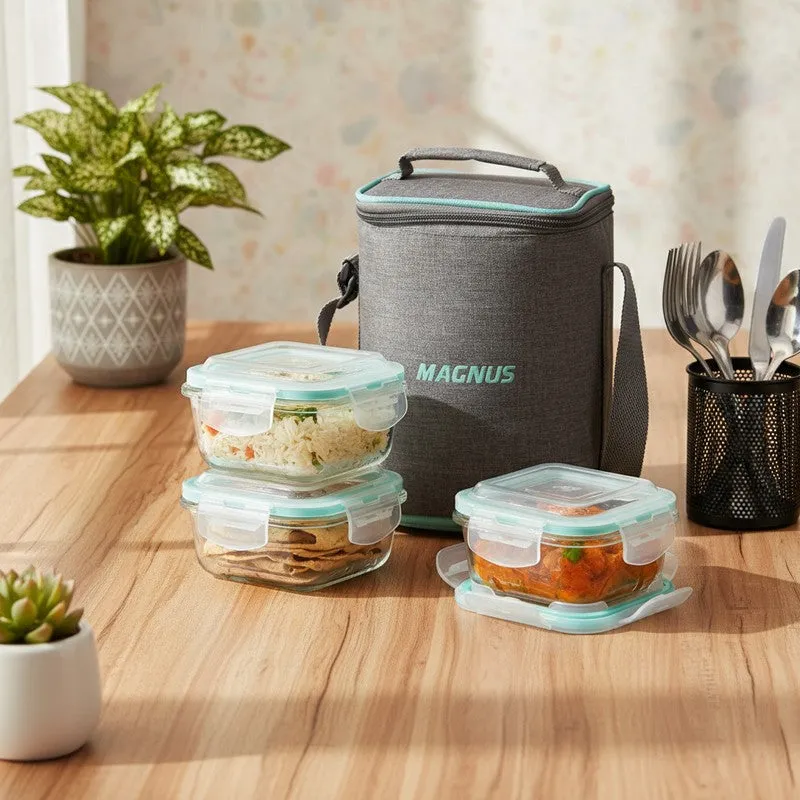 Packly Simple Lunch Box with Lunch Bag - Four Piece Set media 1