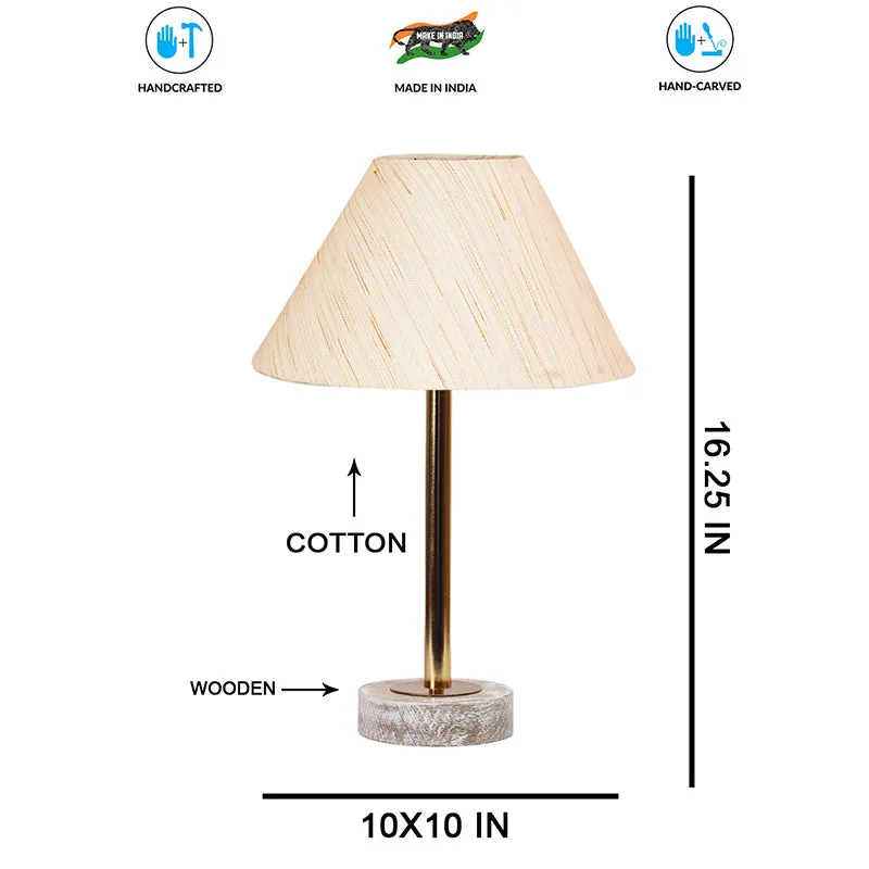 Cotin II Rodin Wooden Table Lamp - OffWhite,Gold,White media 7