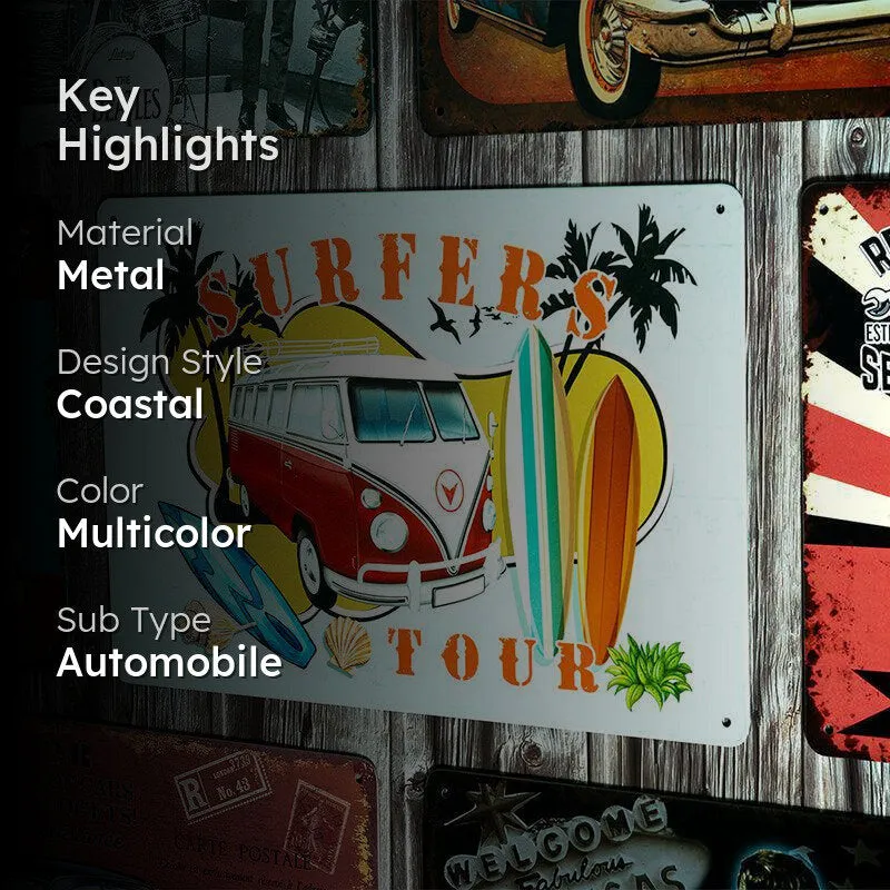 Surfer Tour Retro Metal Wall Accent media 2