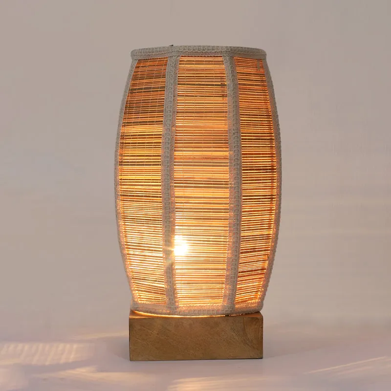 Wovara Edge Bamboo Table Lamp - Beige media 4