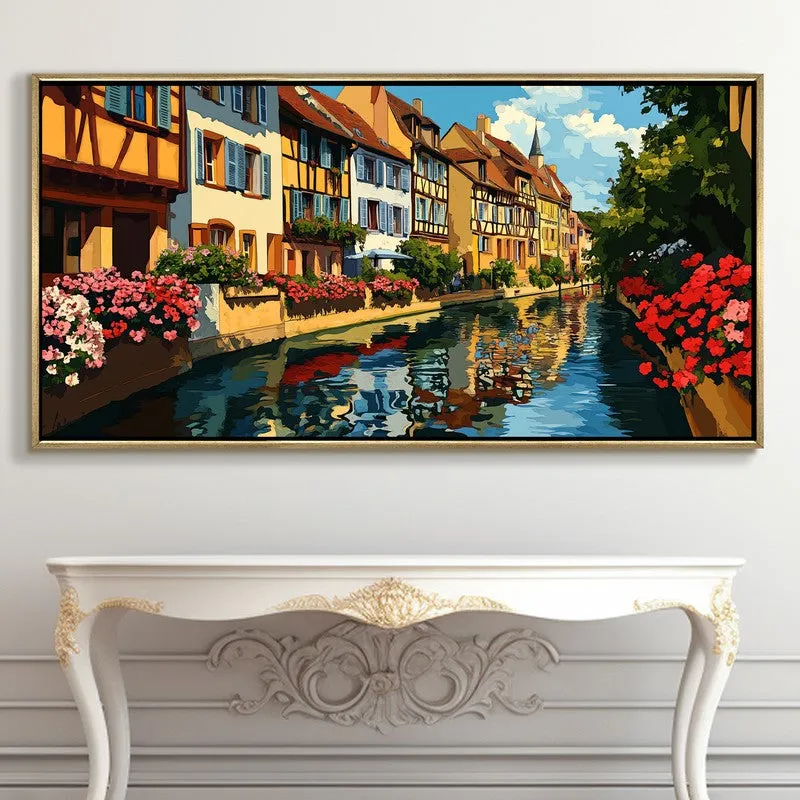 Canal Reverie Canvas Wall Painting With Frame media 5