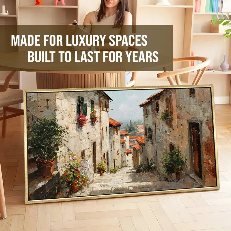 Ancient Ochre Canvas Wall Painting With Frame media 5
