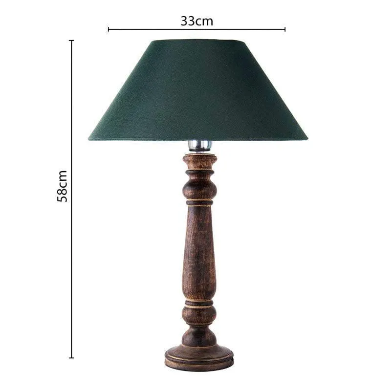 Mabel Antique Fabric Table Lamp - Green,Brown media 5