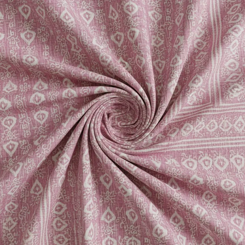 Keira Ethnic Cotton Bedsheet (Pink) - 180 TC media 5