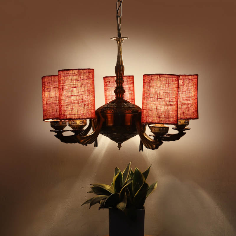 Venetian Cylindrical Golden Antique Ceiling Lamp
