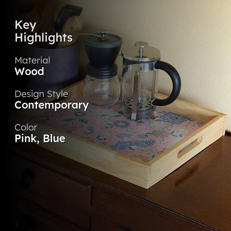 Buds & Blooms Wood Serving Tray media 2