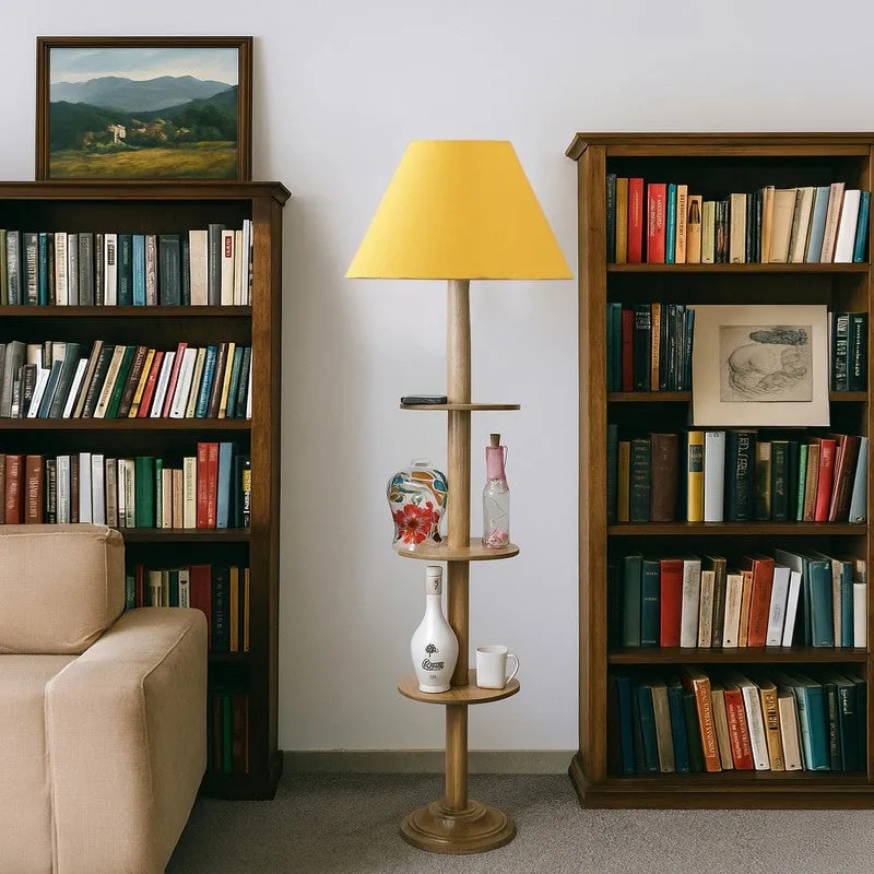 EclipseNova Light Wooden Floor Lamp - Yellow media 4