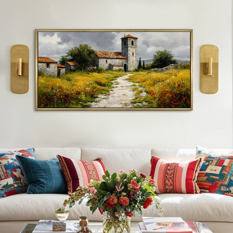 Country Light Canvas Wall Painting With Frame