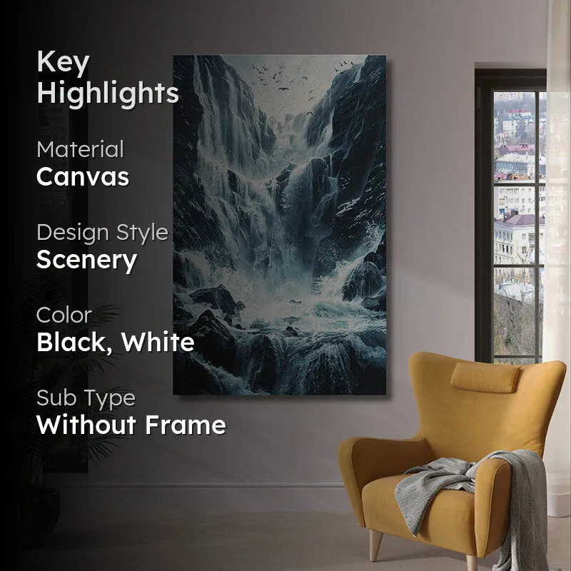 Snowy Cascades Wall Painting media 2