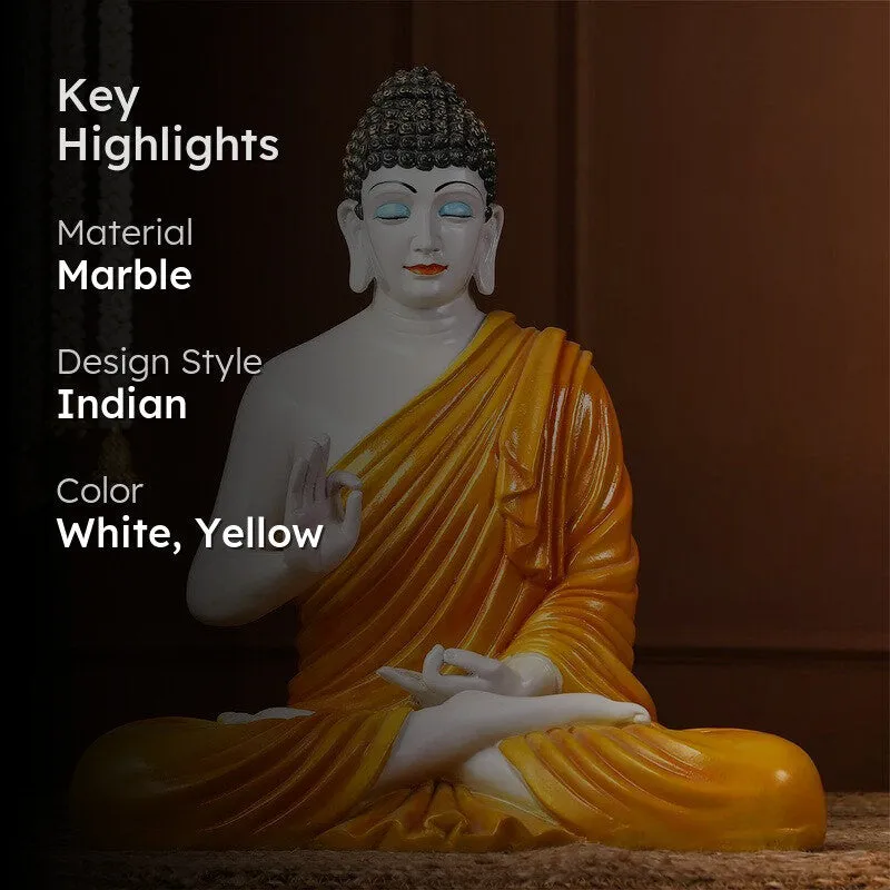 BuddhaBloom Serenity Marble Idol - Yellow media 2