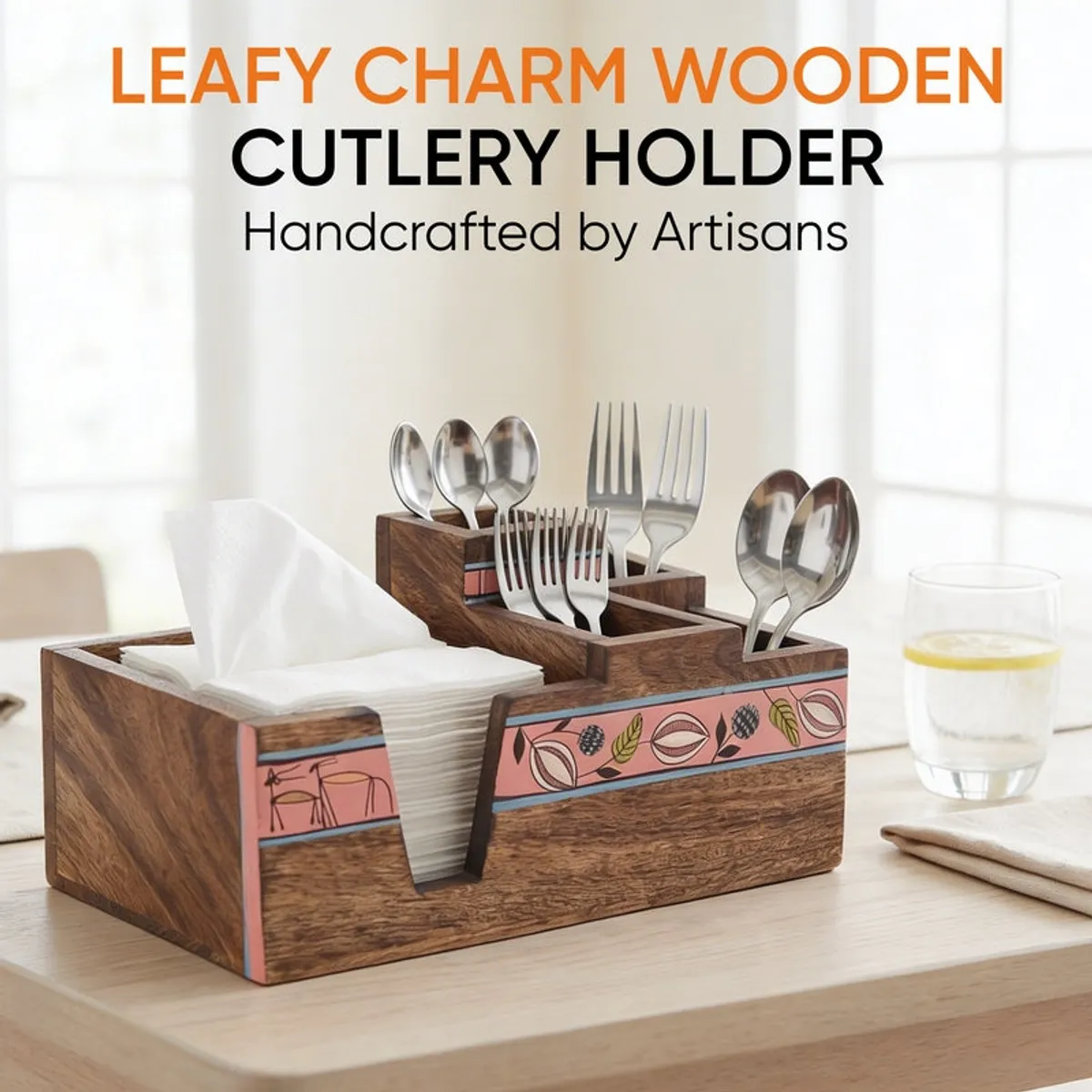 Leafy Charm Cutlery Holder - 11