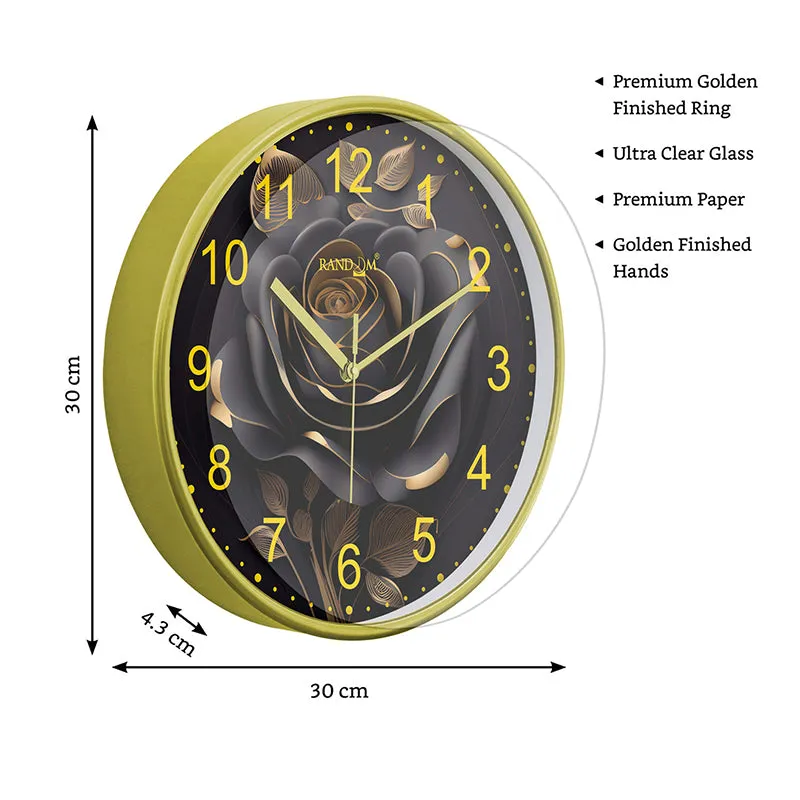 Noir Rosa Plastic Analog Wall Clock media 7
