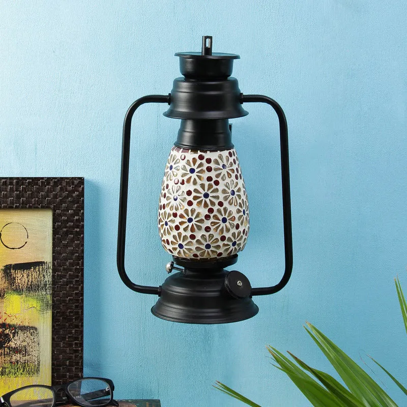 Admya Mosaic Lantern Iron Wall Lamp - Black media 3