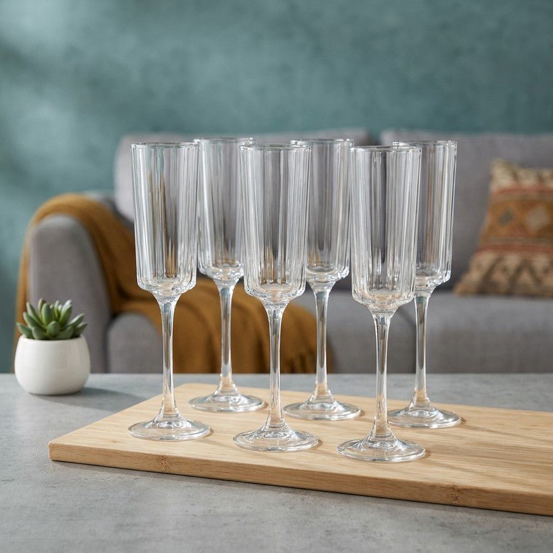 Glass Wine Glasses (190 mL Each) - Set Of Six