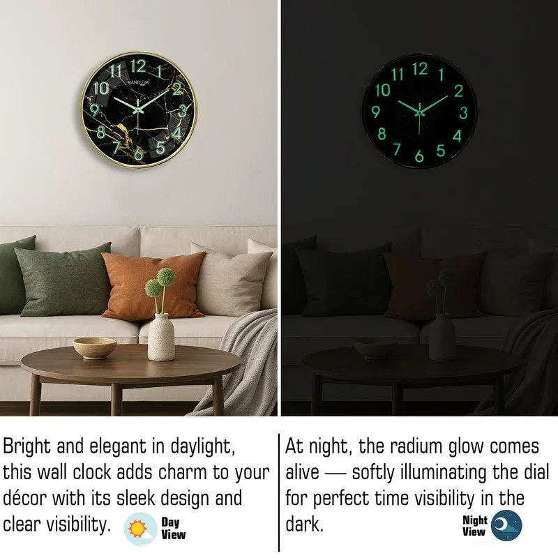 Marvello Round Modern Plastic Wall Clock - Black media 5