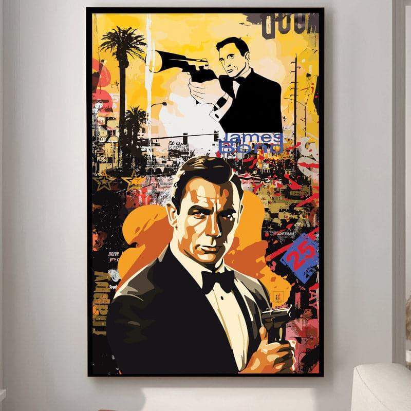 James Bond Graffiti Wall Art