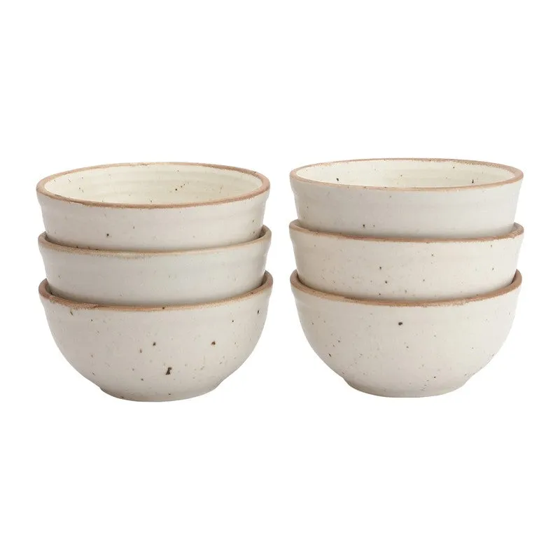 Brownline Off White Stoneware Snack Bowls (260 mL) - Set Of Six media 4